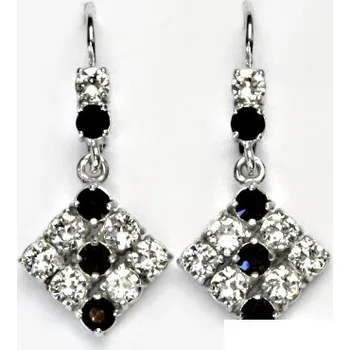 Náušnice Stříbrné náušnice, Swarovski krystal granát, čirý, šperk, NK 1341/1346