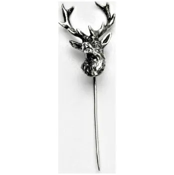 Přívěsek Stříbrný špendlík s patinou, jelen, paroží, stříbro, doplněk, Š 609