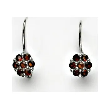 Náušnice Stříbrné naušnice, přírodní granát, náušnice ze stříbra, VE 3