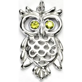 Přívěsek Stříbrný přívěsek, zirkon olivín, přívěšek ze stříbra, P 1438