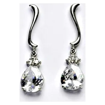 Náušnice Stříbrné náušnice s čirými zirkony, slza, stříbro, NŠ 1227/1498