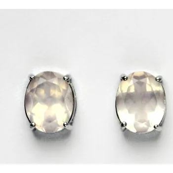 Náušnice Stříbrné náušnice, přírodní růženín, náušnice ze stříbra, NŠ 1242