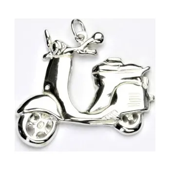 Přívěsek Stříbrný přívěsek, moped, přívěšek ze stříbra, stříbro, P 356