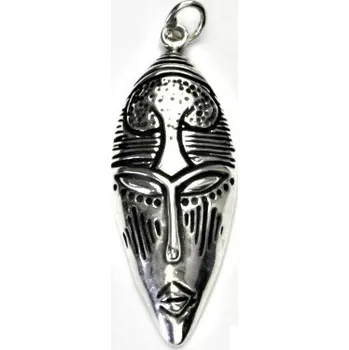 Přívěsek Stříbrný přívěsek s patinou, maska, přívěšek ze stříbra, stříbro, P 364