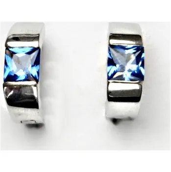Náušnice Stříbrné naušnice, tmavě modrý zirkon, náušnice ze stříbra, VE 106