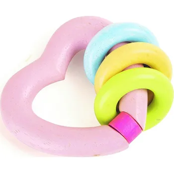 Hračka pro nejmenší Dřevěné chrastítko Srdíčko (Dřevěná hračka)