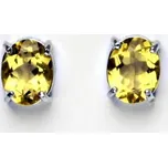 Stříbrné náušnice, přírodní citrín pálený, náušnice ze stříbra, NŠ 1244