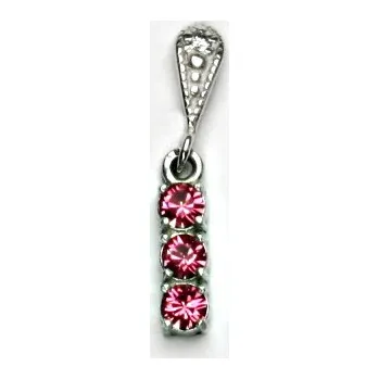 Přívěsek Stříbrný přívěsek, Swarovski krystaly rose, přívěšek ze stříbra, P 1323/14