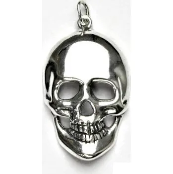 Přívěsek Stříbrný přívěsek s patinou, lebka, přívěšek ze stříbra, stříbro, P 345