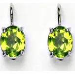 Stříbrné náušnice, přírodní olivín, NK 1244