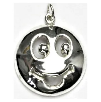 Přívěsek Stříbrný přívěsek, veselý smajlík, přívěšek ze stříbra, stříbro, P 390