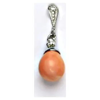 Přívěsek Stříbrný přívěsek, přírodní korál 10x8 mm, červený, přívěšek , P 14/1482