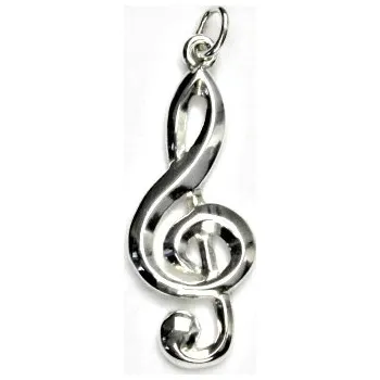 Přívěsek Stříbrný přívěsek, houslový klíč, přívěšek ze stříbra, P 291