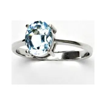 Prsten Stříbrný prsten, přírodní topaz sky, prstýnek ze stříbra, T 1244