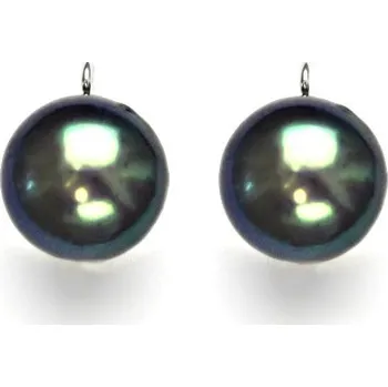 Náušnice Stříbrné náušnice, přírodní říční perla černá, náušnice ze stříbra, NK 1299