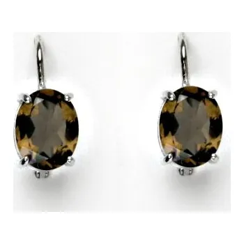 Náušnice Stříbrné náušnice, přírodní záhněda, NK 1244