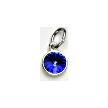 Přívěsek Stříbrný přívěsek, Swarovski krystal saphire - P 1336 (Swarovski krystal 5 mm)