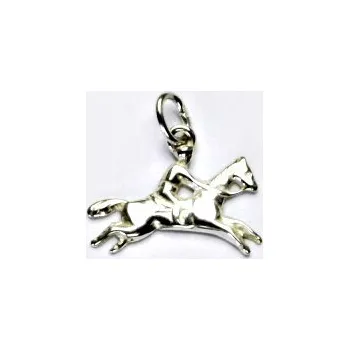 Přívěsek Stříbrný přívěsek, kůň, jezdec na koni, stříbro, přívěšek, P 28