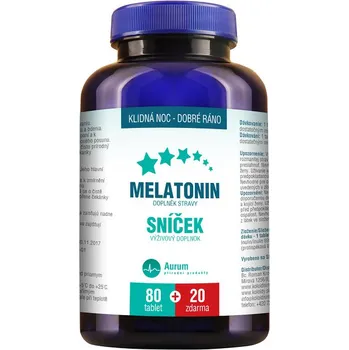 Přípravek na podporu paměti a spánku Recenze Aurum Melatonin Sníček tbl. 80 + 20