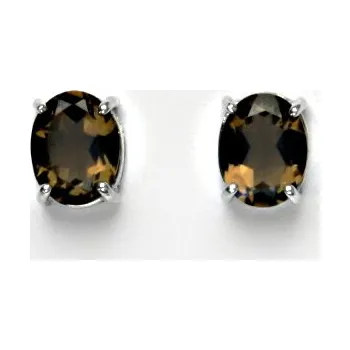 Náušnice Stříbrné náušnice, přírodní záhněda, náušnice ze stříbra, NŠ 1244