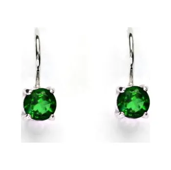 Náušnice Stříbrné náušnice, zirkon emerald, náušnice ze stříbra, NK 1015