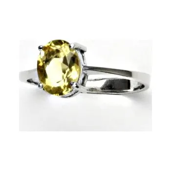 Prsten Stříbrný prsten, přírodní citrín pálený, prstýnek ze stříbra, T 1244