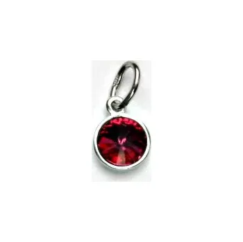 Přívěsek Stříbrný přívěsek, Swarovski krystal fuchsia - P 1336 (Swarovski krystal 5 mm)