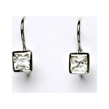 Náušnice Stříbrné náušnice s čirými zirkony, stříbro, čirý zirkon, VE 6