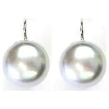 Náušnice Stříbrné náušnice, přírodní říční perla stříbrná , šedá 10-11,5 mm - NK 1298 (perla 10 - 11,5 mm)