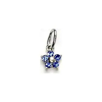 Přívěsek Stříbrný přívěsek kytička, Swarovski krystal saphire - P 1391 (Stříbrná pomněnka)