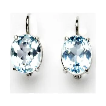 Náušnice Stříbrné náušnice, přírodní topaz sky, náušnice ze stříbra, NK 1242