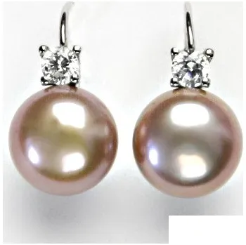 Náušnice Stříbrné náušnice, přírodní říční perla, růžová, NK 1286