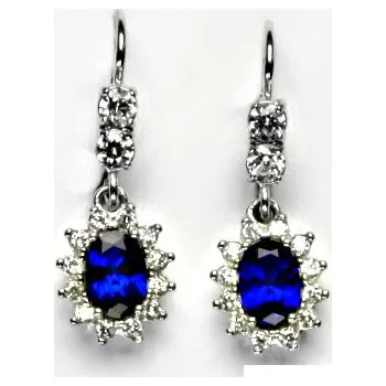 Náušnice Stříbrné náušnice Kate, zirkon spinel, čiré zirkony, stříbro, NK 1346/1480