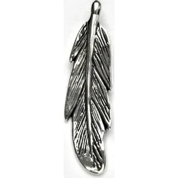Přívěsek Stříbrný přívěsek, pírko s patinou, přívěšek ze stříbra, stříbro, P 298
