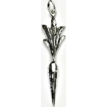 Přívěsek Stříbrný přívěsek, mrkev s patinou, přívěšek ze stříbra, stříbro, P 358