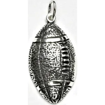 Přívěsek Stříbrný přívěsek s patinou, míč na rugby, přívěšek ze stříbra, stříbro, P 384