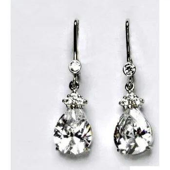 Náušnice Stříbrné náušnice s čirými zirkony, náušnice ze stříbra, zirkon, NK 28 /1498