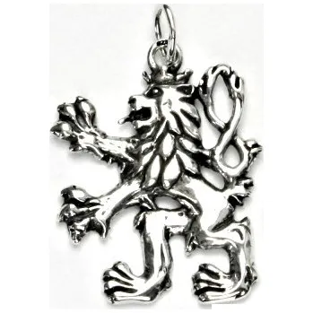 Přívěsek Stříbrný přívěsek s patinou, lev - P 925