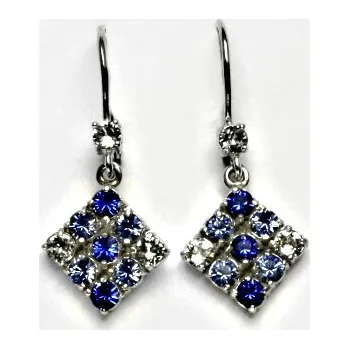 Náušnice Stříbrné náušnice, Swarovski krystaly kombinace, stříbro, NK 1346/1341