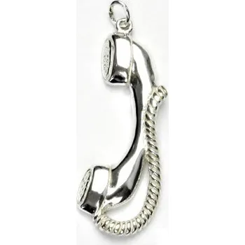 Přívěsek Stříbrný přívěsek, sluchátko, přívěšek ze stříbra, stříbro, P 299