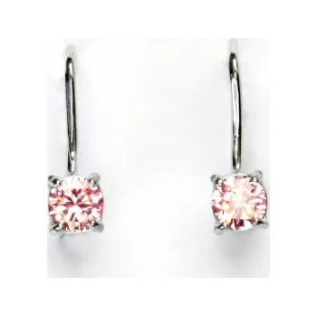 Náušnice Stříbrné náušnice, růžový zirkon, náušnice ze stříbra, NK 1014