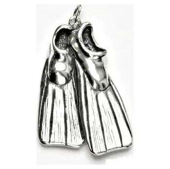 Přívěsek Stříbrný přívěsek s patinou, ploutve, přívěšek ze stříbra, stříbro, P 373