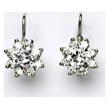 Náušnice Stříbrné náušnice s čirými zirkony, náušnice ze stříbra, VE 61