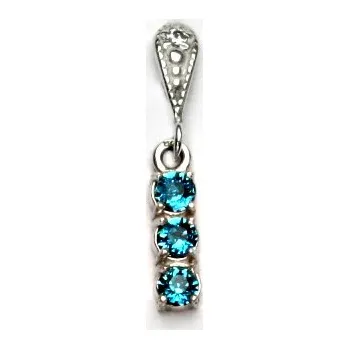 Přívěsek Stříbrný přívěsek, Swarovski krystaly blue,přívěšek ze stříbra, P 1323/14
