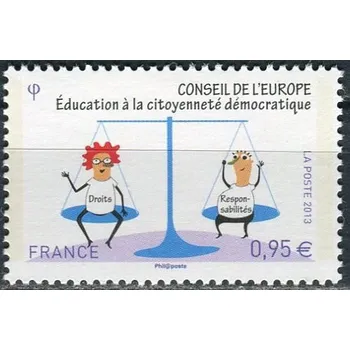 Poštovní známka Post France (2013) MiNr. 71 ** - Francie - Rada Evropy: výchova je demokratické občanství