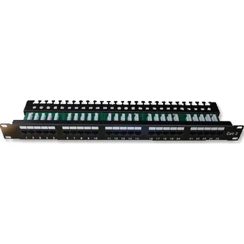 Patch panel Solarix Patch panel modulární neosazený 24 portů, černý 1U