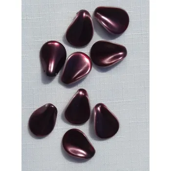 Dětské navlékací korálky Mačkané korálky tvarové, ucho 22x15 mm, bordó