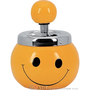 Popelník 12765 Keramický popelník Smajlík žlutý