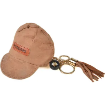 věšák na klíče Klíčenka FIORENTINA ve tvaru KŠILTOVKY z broušené kůže hnědá