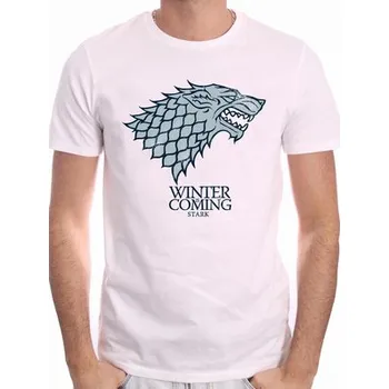 Pánské tričko Pánské tričko Game of Thrones (Hra o trůny) - Stark (bílá)